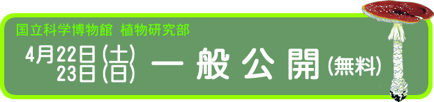 植物研究部 一般公開(無料) 4月22日(土)〜23日(日) 国立科学博物館