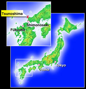 日本列島における角島の位置