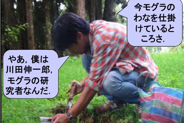 モグラの罠を仕掛ける