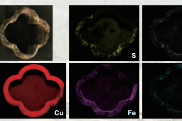 引手金具の元素マッピング