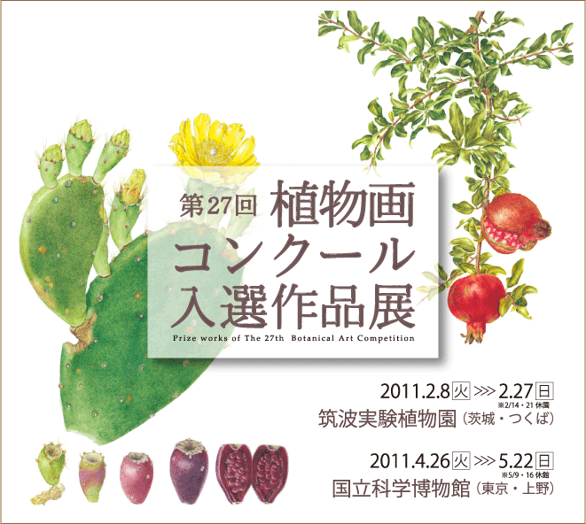 第27回植物画コンクール入選作品展を開催します。国立科学博物館上野本館にて2011年4月26日から5月22日まで。