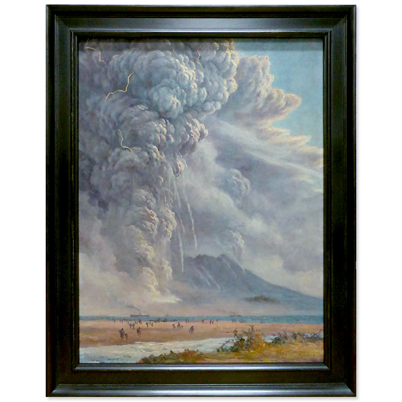 油彩画「爆発当時の桜島