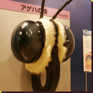 チョウの頭の巨大模型
