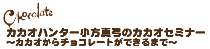 カカオハンター小方真弓のカカオセミナー カカオからチョコレートができるまで