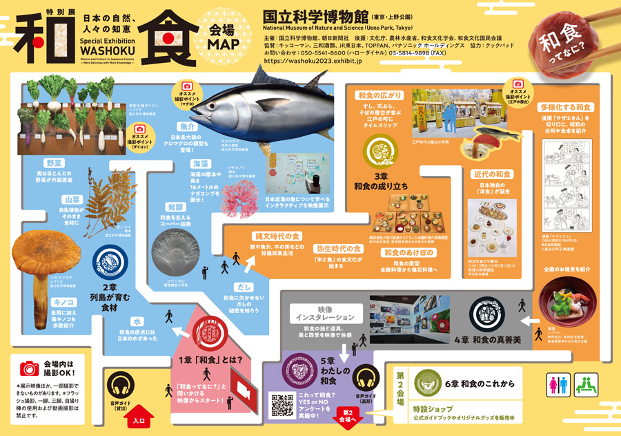 特別展「和食 ～日本の自然、人々の知恵～」会場マップ