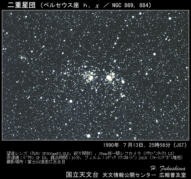 写真：ペルセウス座の二重星団