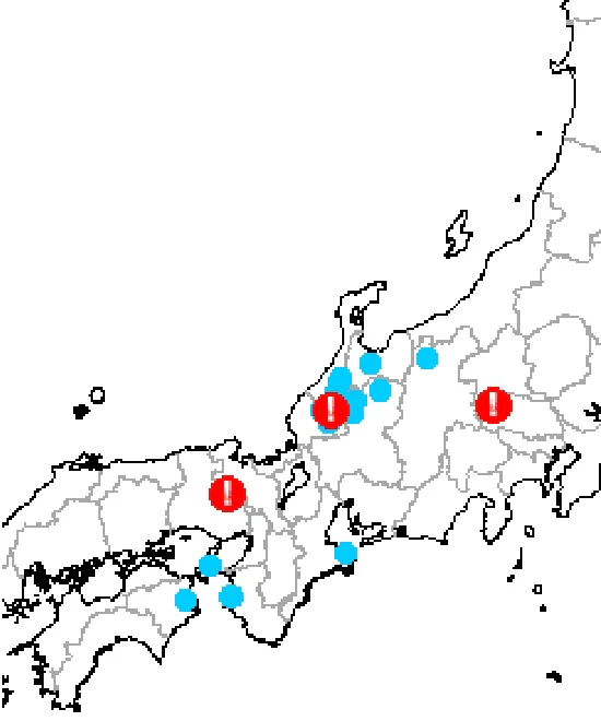 文中に紹介した化石の発見地