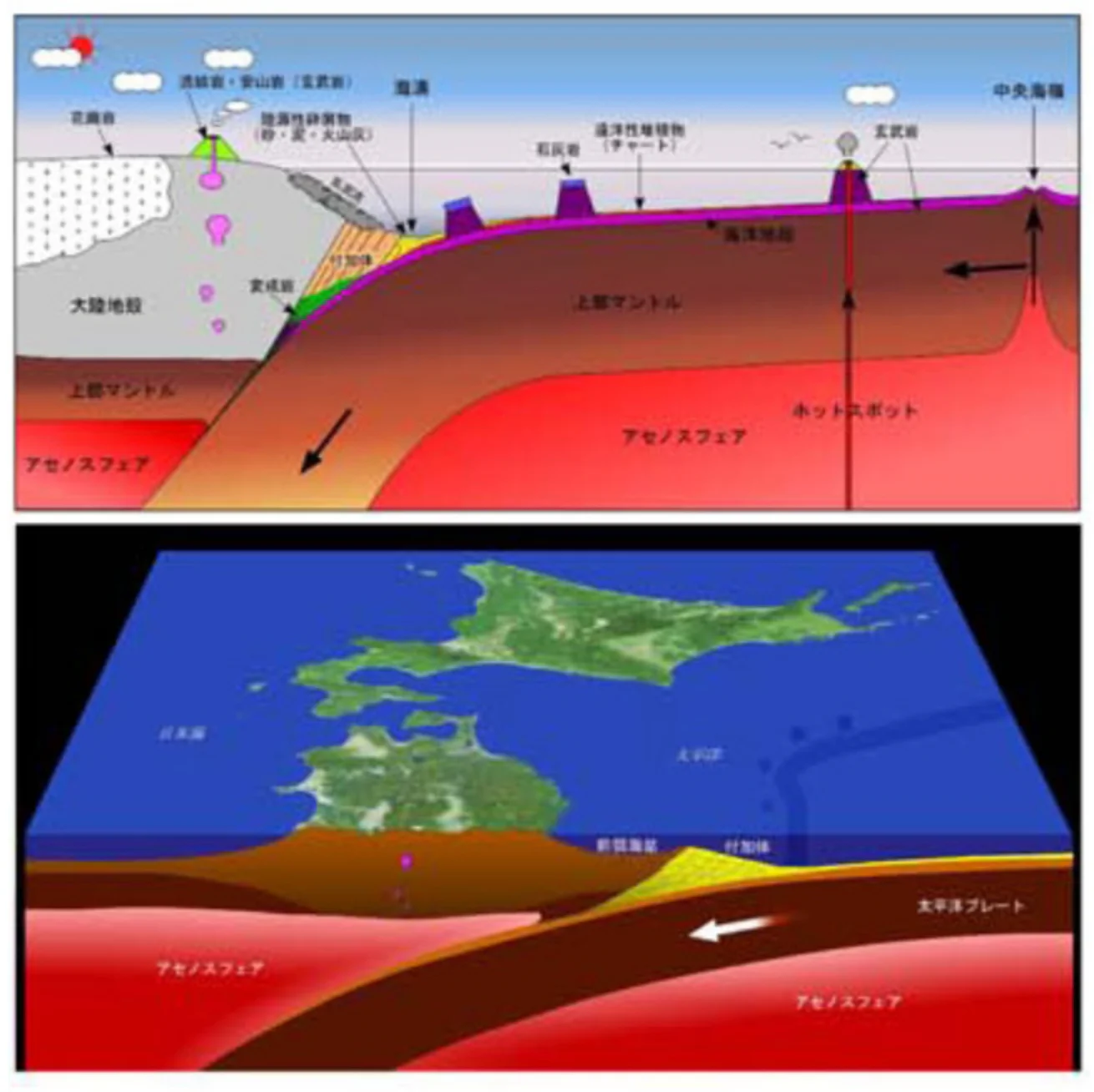 付加体形成のモデル図