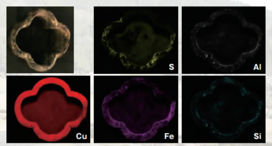 引手金具の元素マッピング