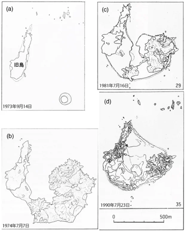 1973年から1974年までの噴火に伴う西之島新島の形成過程