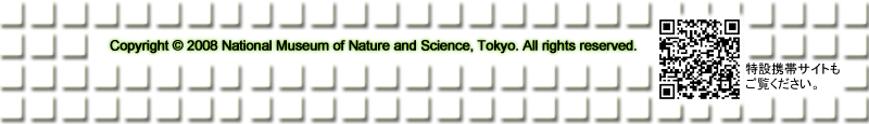 Copyright&copy;2008 National Museum of Nature and Science, Tokyo. All rights reserved.