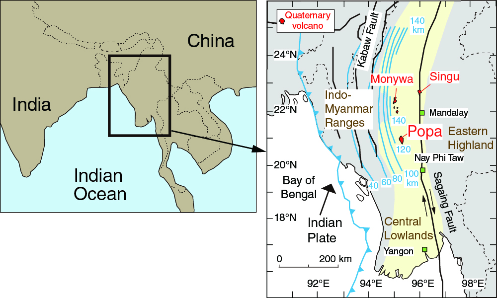 Simplified geologic map of Myanmar