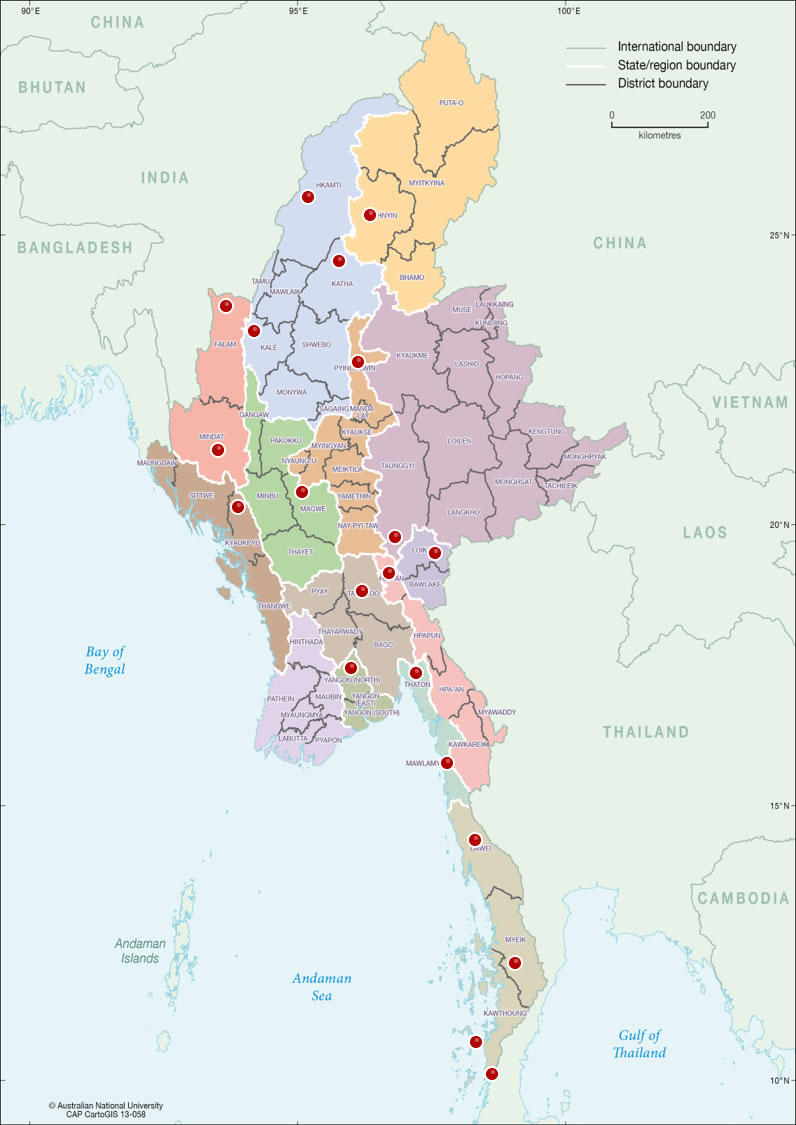 location map in myanmar