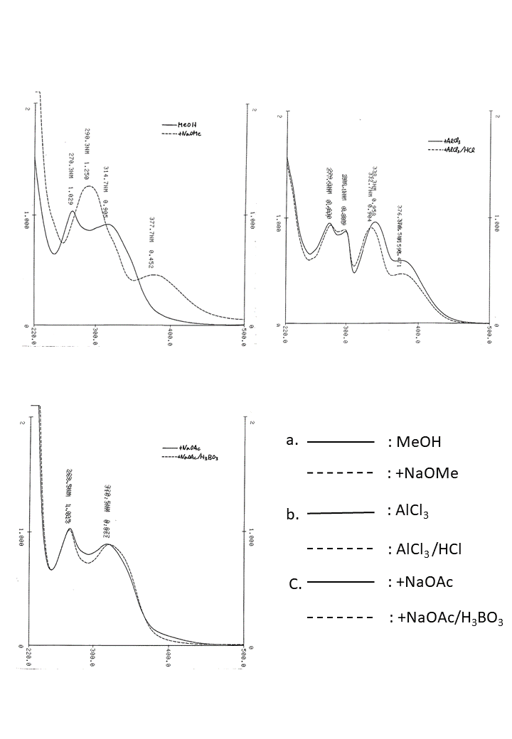 Apigenin 7-O-rhamnoside-4'-O-glucosyl-(1→3)-rhamnosideの吸収スペクトル