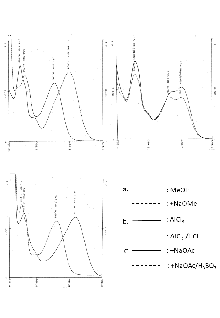Isorhamnetin 3,7-di-O-glucosideの吸収スペクトル