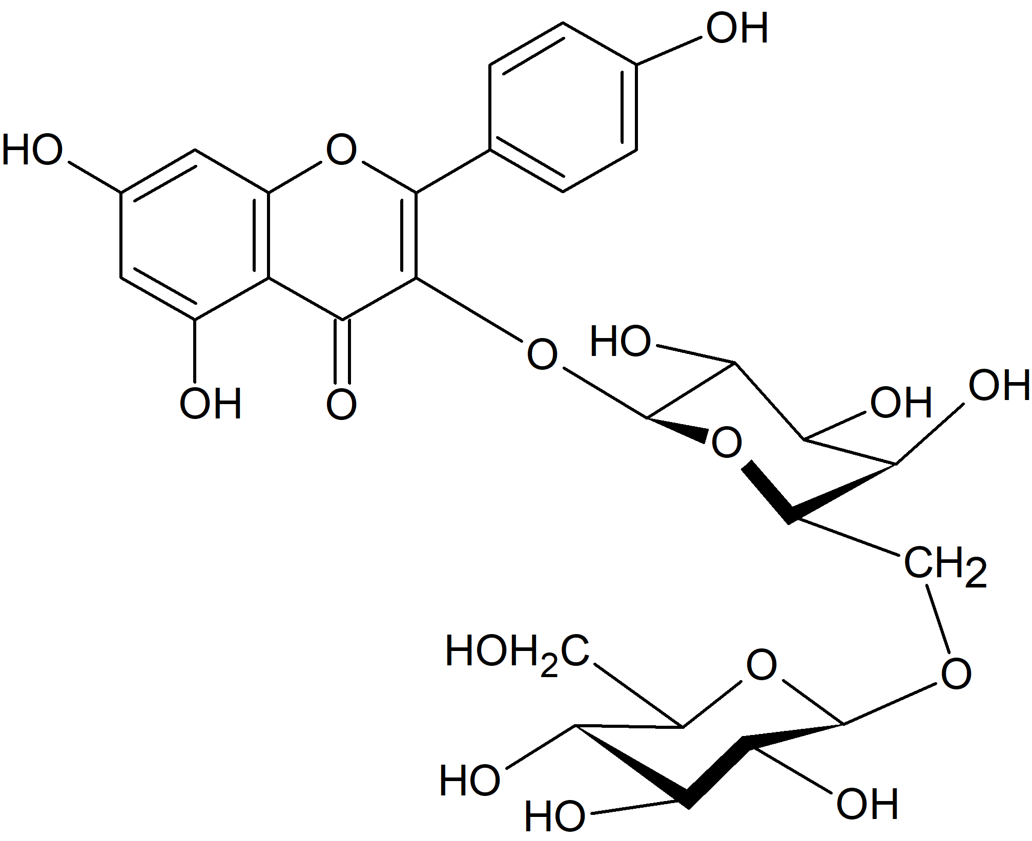 Kaempferol 3-O-glucosyl-(1→6)-galactoside