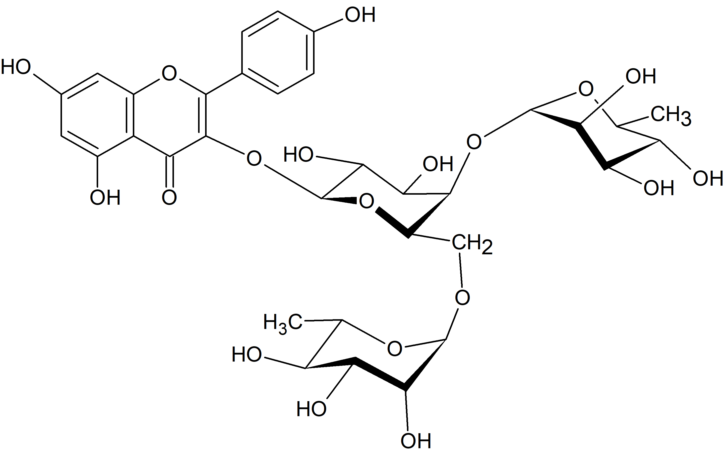 Kaempferol 3-O-rhamnosyl-(1→4)-[rhamnosyl-(1→6)-galactoside]