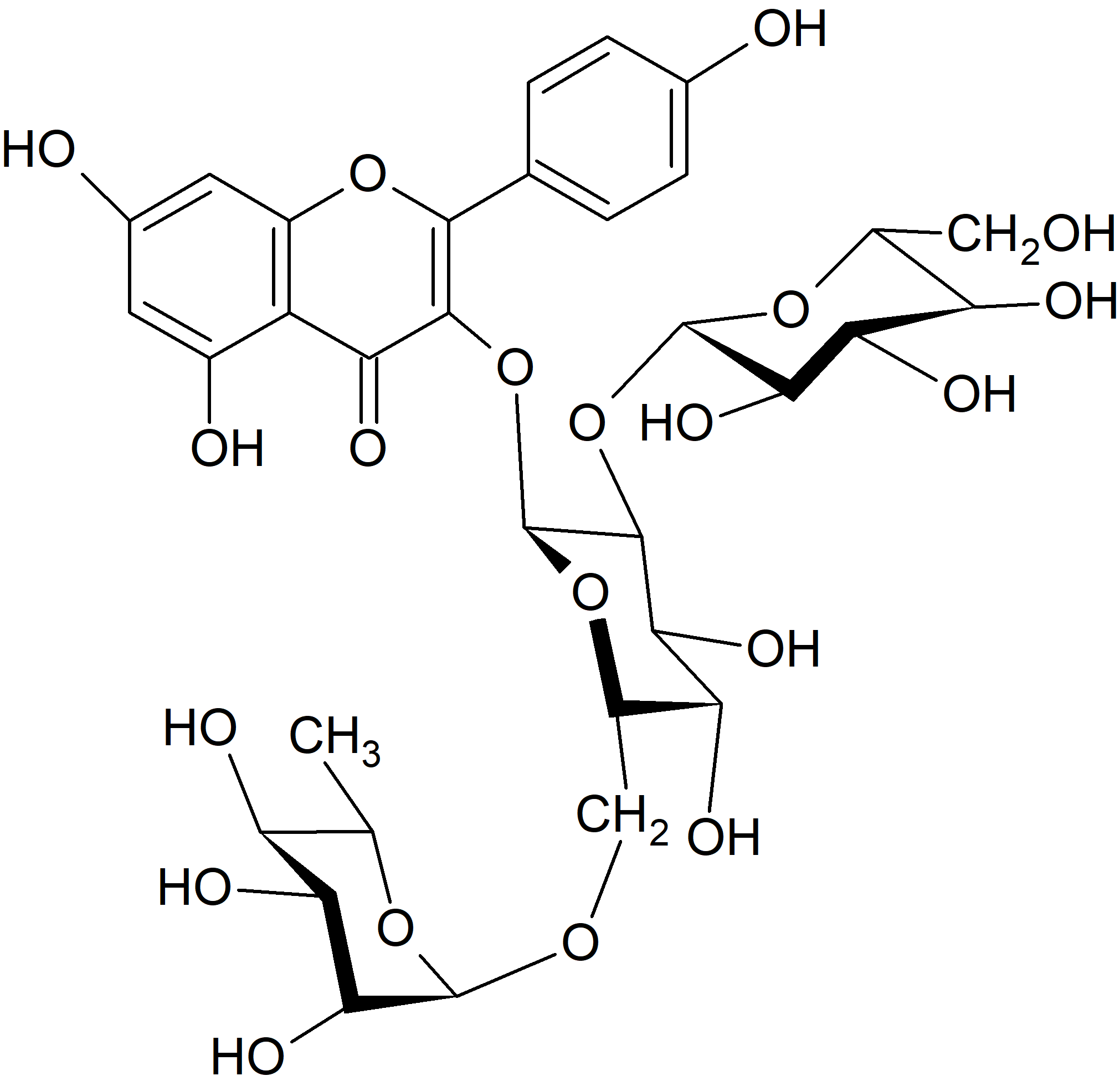 Kaempferol 3-O-glucosyl-(1→2)-[rhamnosyl-(1→6)-glucoside]
