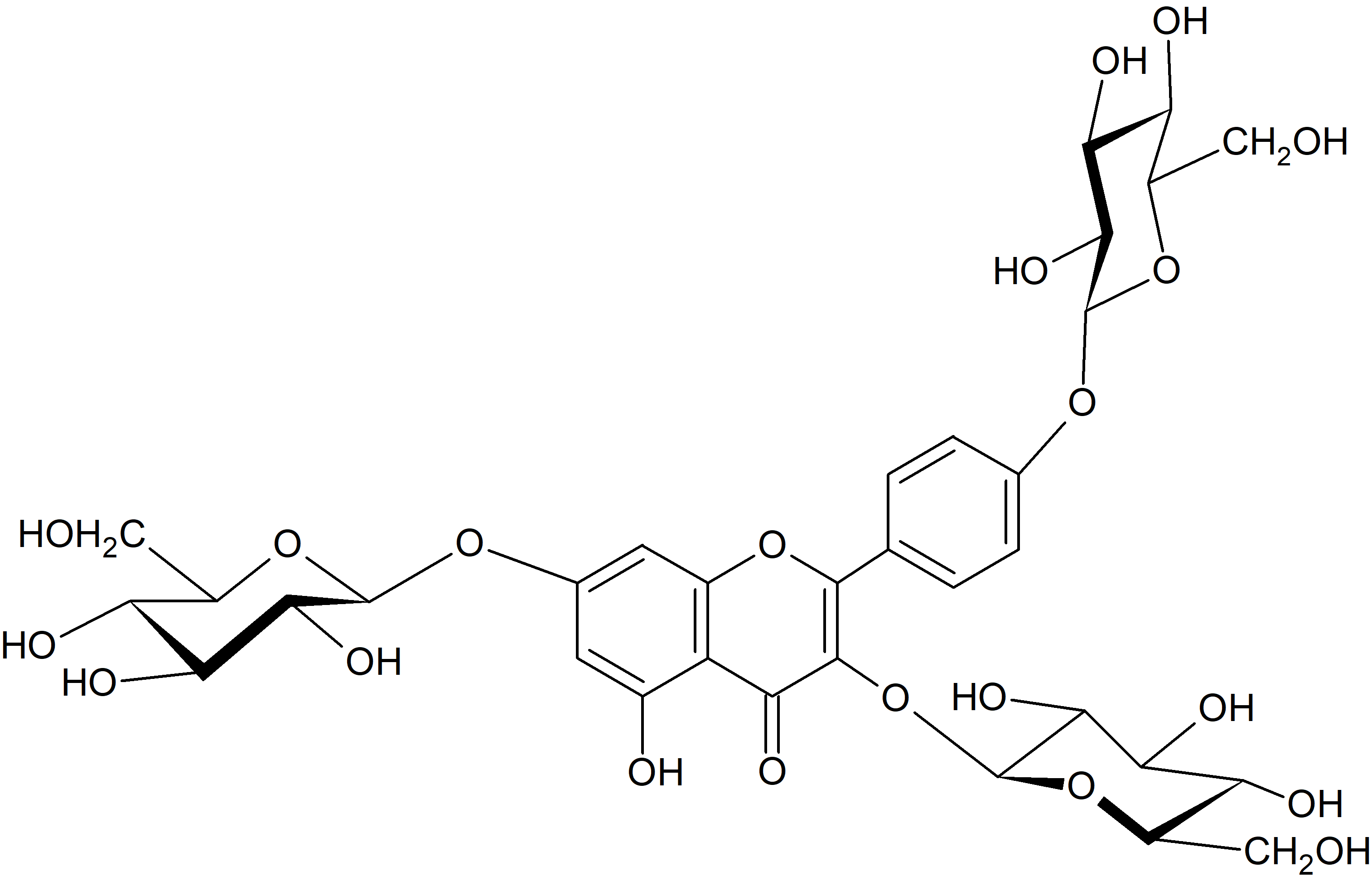 Kaempferol 3, 7, 4'-tri-O-glucoside