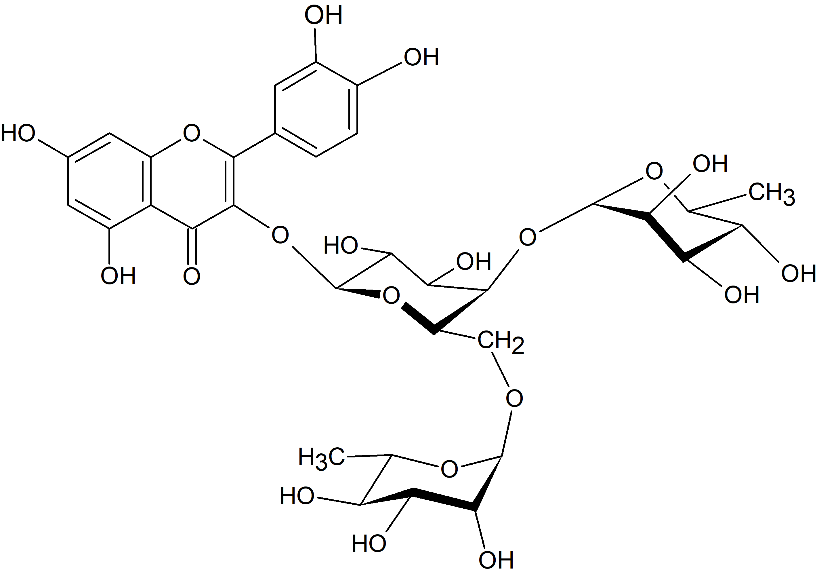 Quercetin 3-O-rhamnosyl-(1→4)-[rhamnosyl-(1→6)-galactoside]