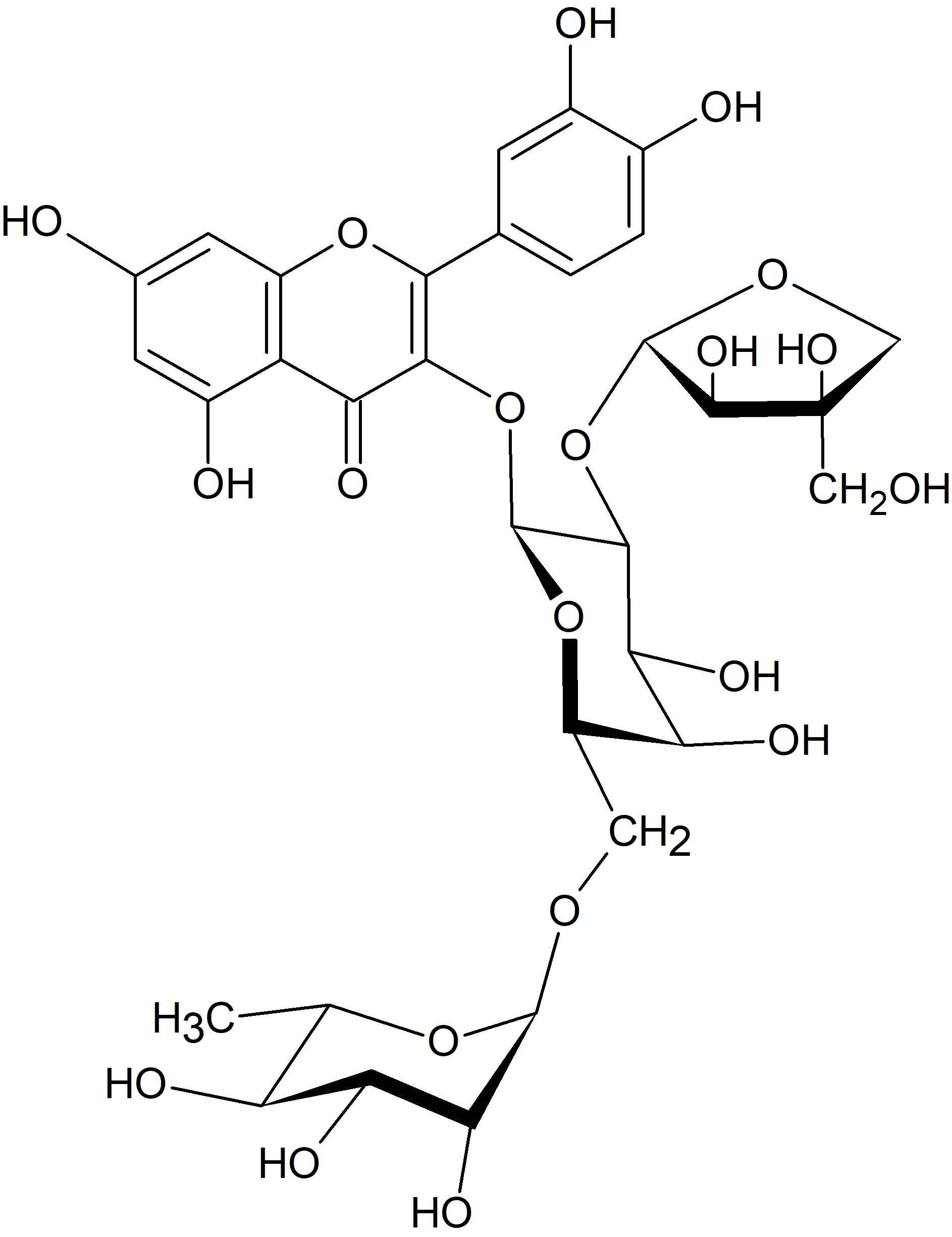 Quercetin 3-O-apiosyl-(1→2)-[rhamnosyl-(1→6)-galactoside]