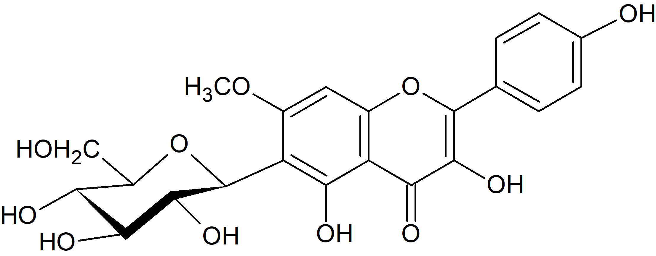 3,5,4'-Trihydroxy-7-methoxyflavone 6-C-glucopyranoside