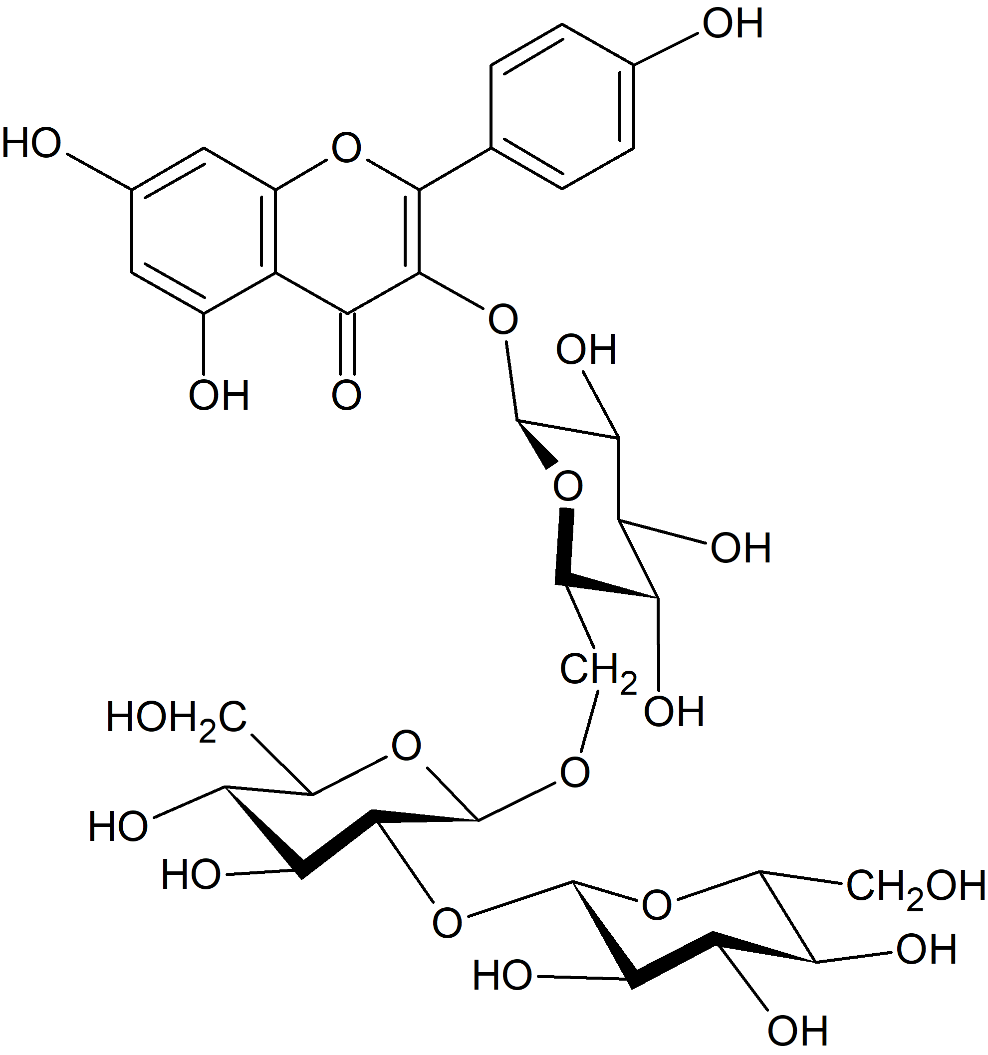 Kaempferol 3-O-glucosyl-(1→2)-glucosyl-(1→6)-glucoside