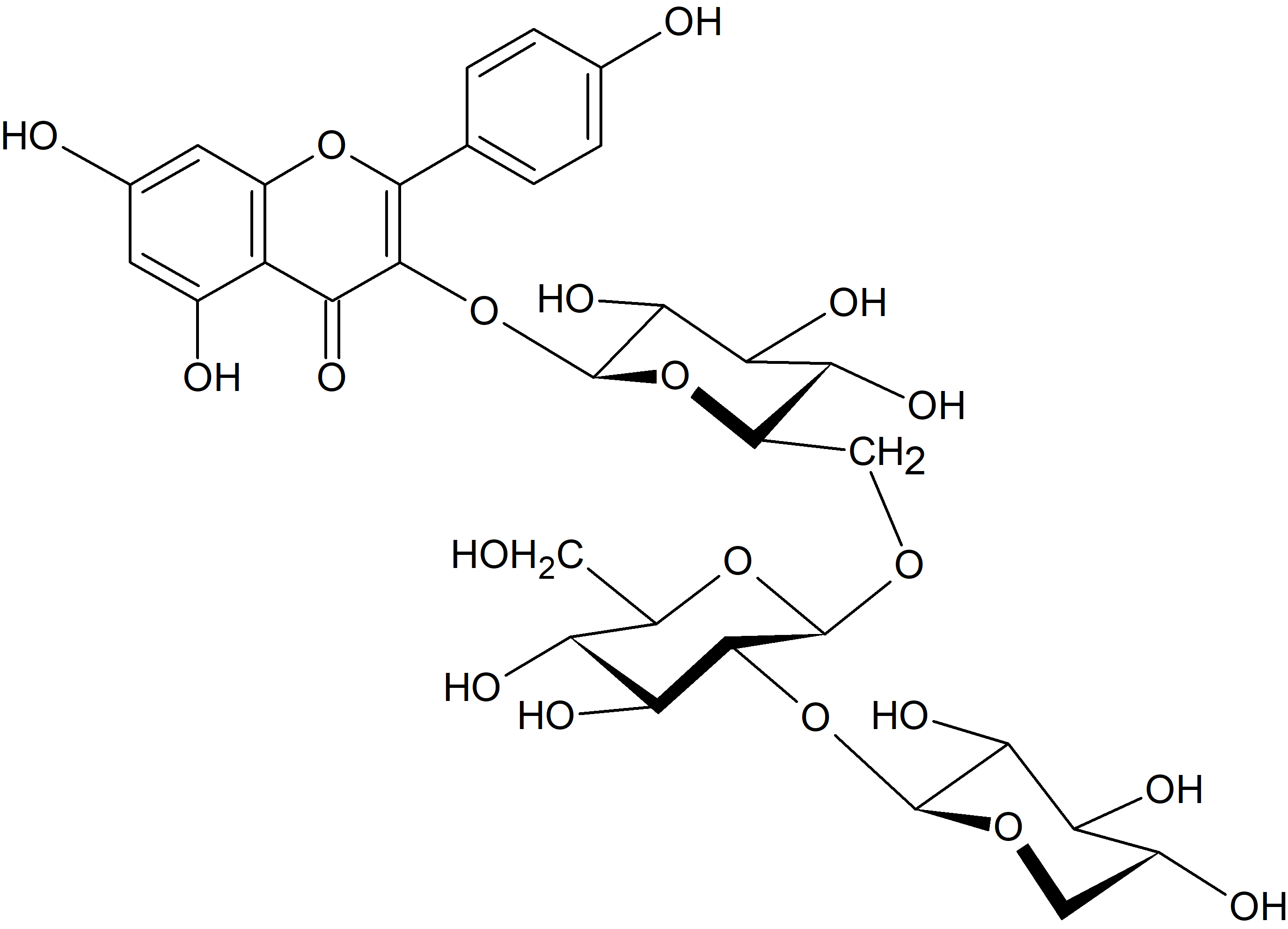 Kaempferol 3-O-xylosyl-(1→2)-glucosyl-(1→6)-glucoside