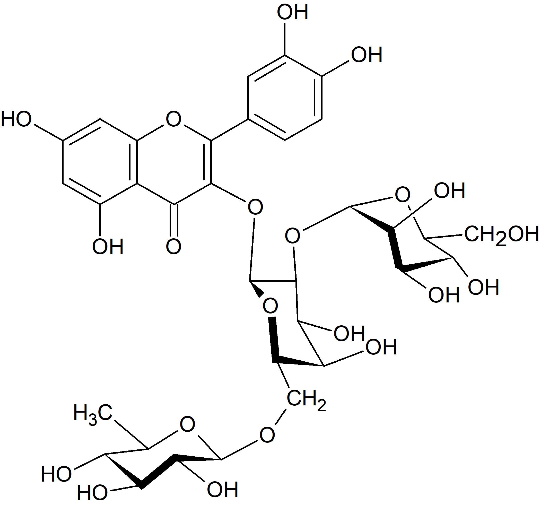 Quercetin 3-O-glucoside-(1→2)-[rhamnosyl-(1→6)-galactoside］