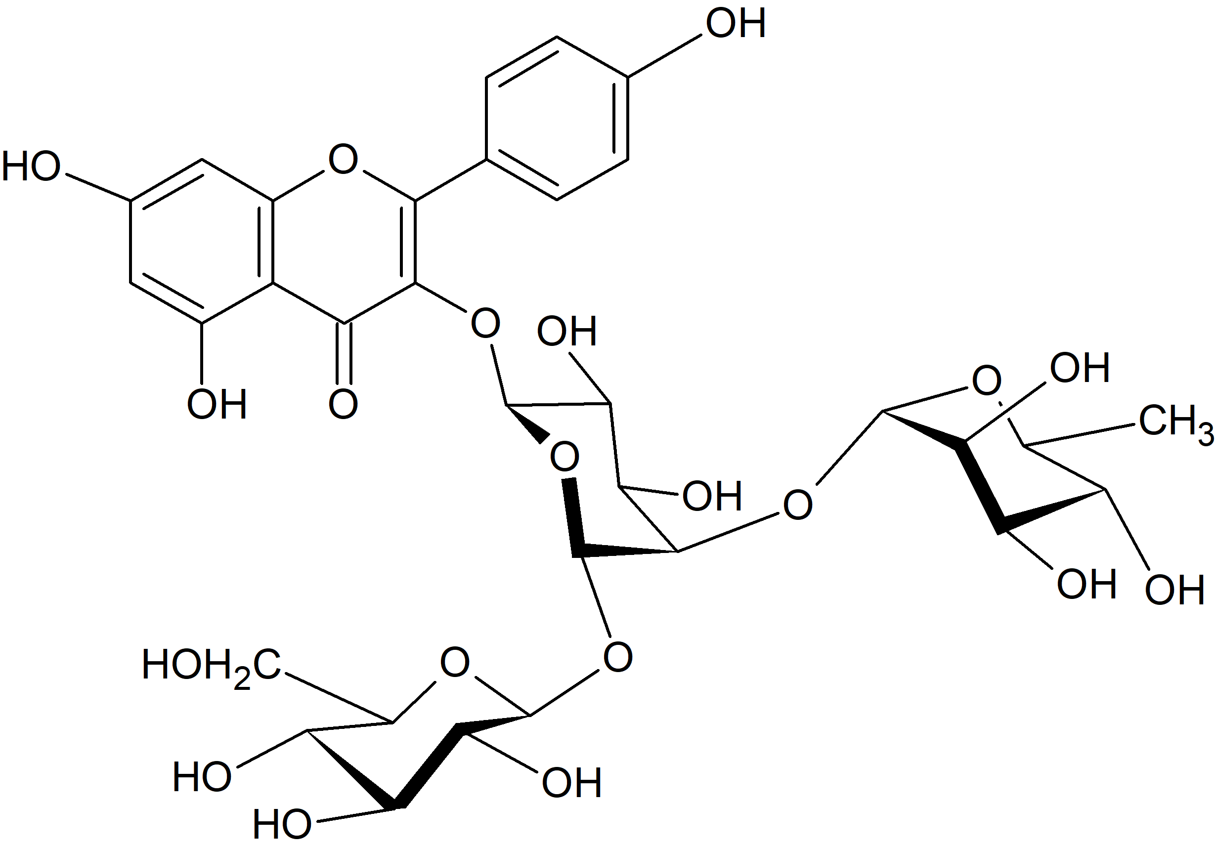 Kaempferol 3-O-rhamnosyl-(1→4)-[glucosyl-(1→6)-galactoside]