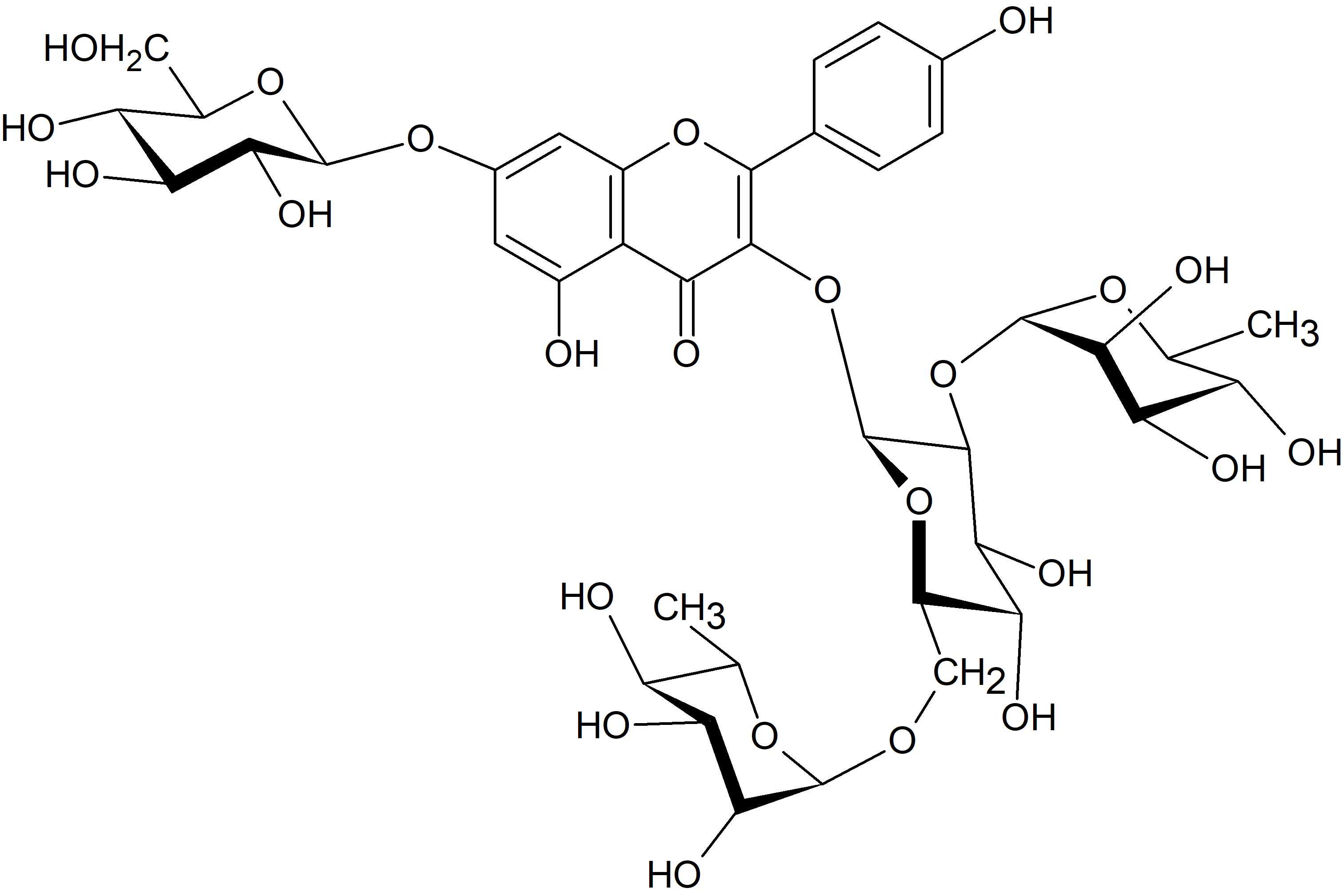 Kaempferol 3-O-rhamnosyl-(1→2)-[rhamnosyl-(1→6)-glucoside]-7-O-glucoside