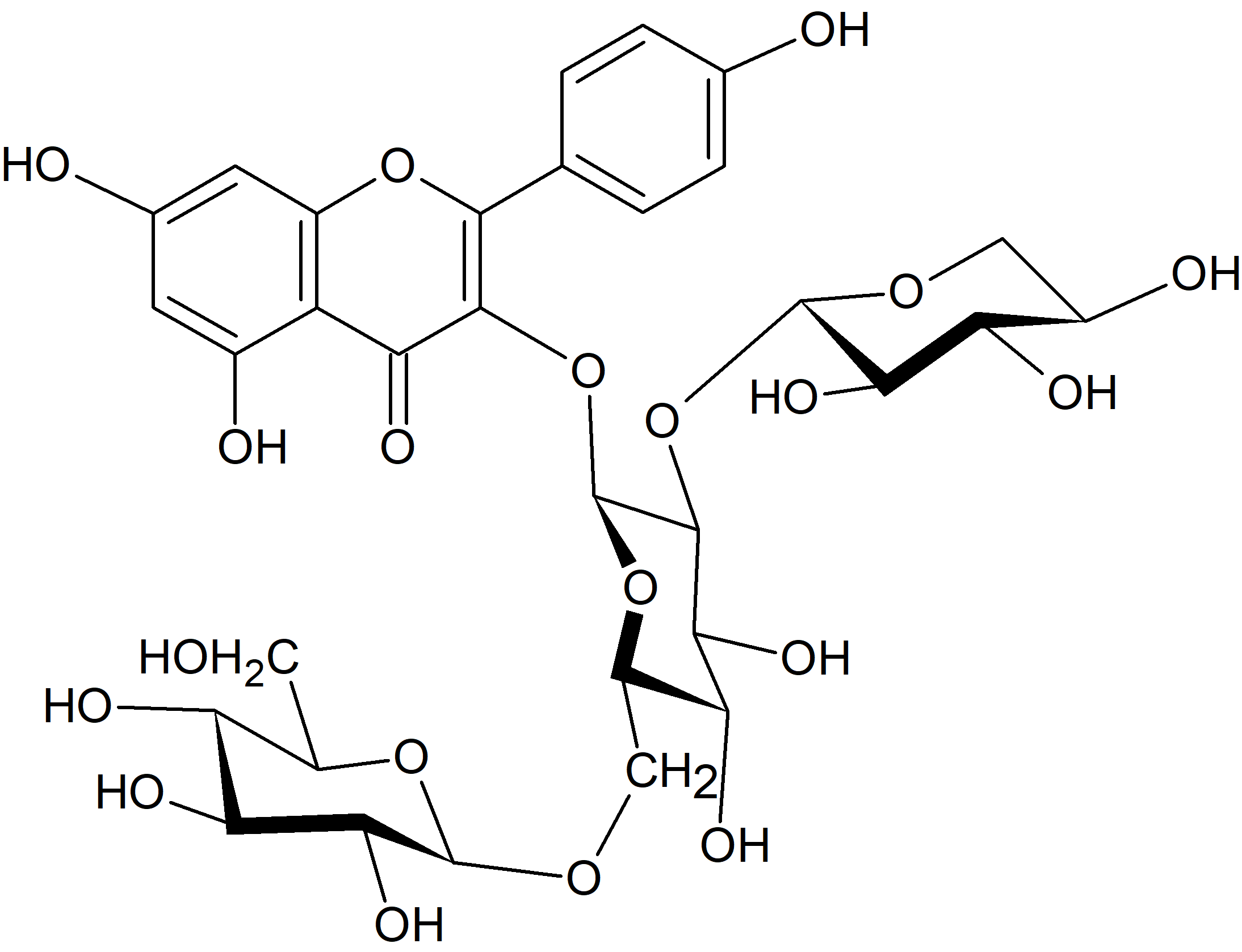 Kaempferol 3-O-xylosyl-(1→2)-glucosyl-(1→6)-glucoside