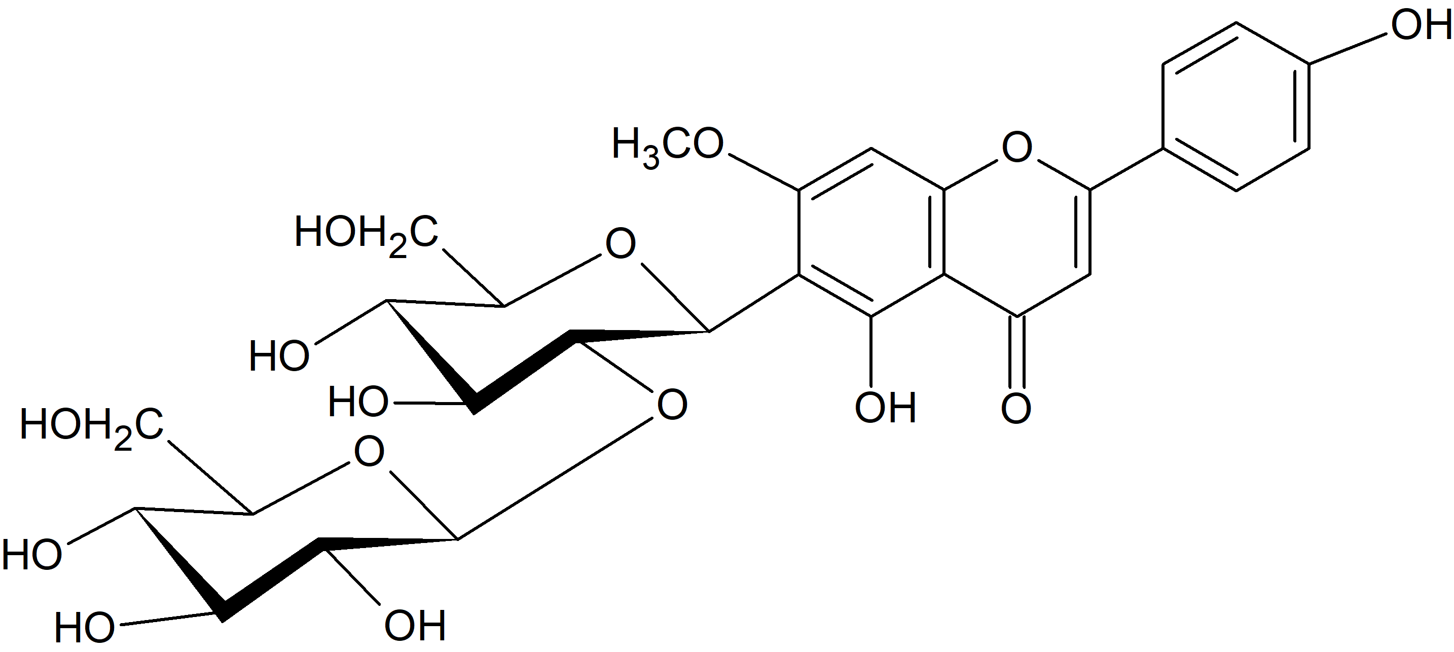 5,4'-Dihydroxy-7-methoxyflavone 6-C-glucoside-2''-O-glucoside
