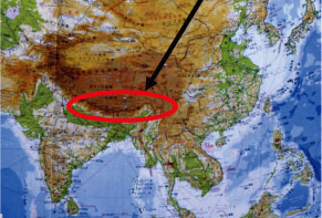 地図：中国−ヒマラヤ地域